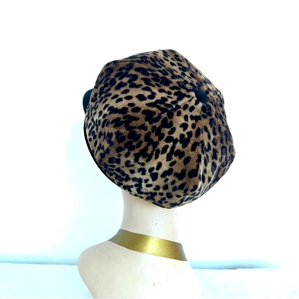 Vintage Women’s Faux Leopard Fall/Winter Newsboy Cap Hat Size S/M - Picture 7 of 15